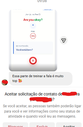Depoimento de aluno