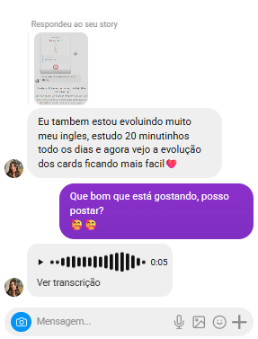 Depoimento de aluno