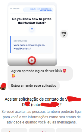 Depoimento de aluno